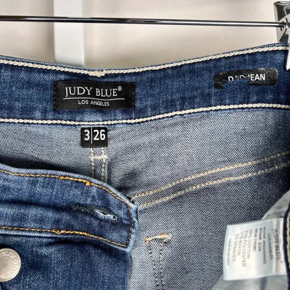 Judy Blue Dad Jean Size 3/26 Jean Denim Blue Straight Leg - Picture 10 of 13